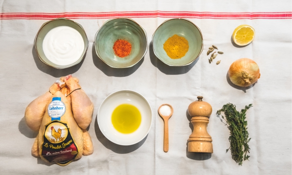 Poulet Jaune mariné au yaourt et épices